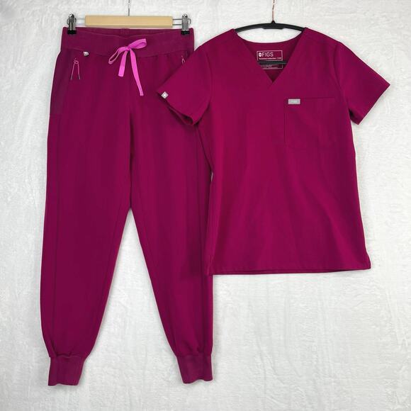 Figs Other - Figs Scrub Set Womens Dark Magenta Boston Slim Jogger Pant XSP Catarina Top XXS